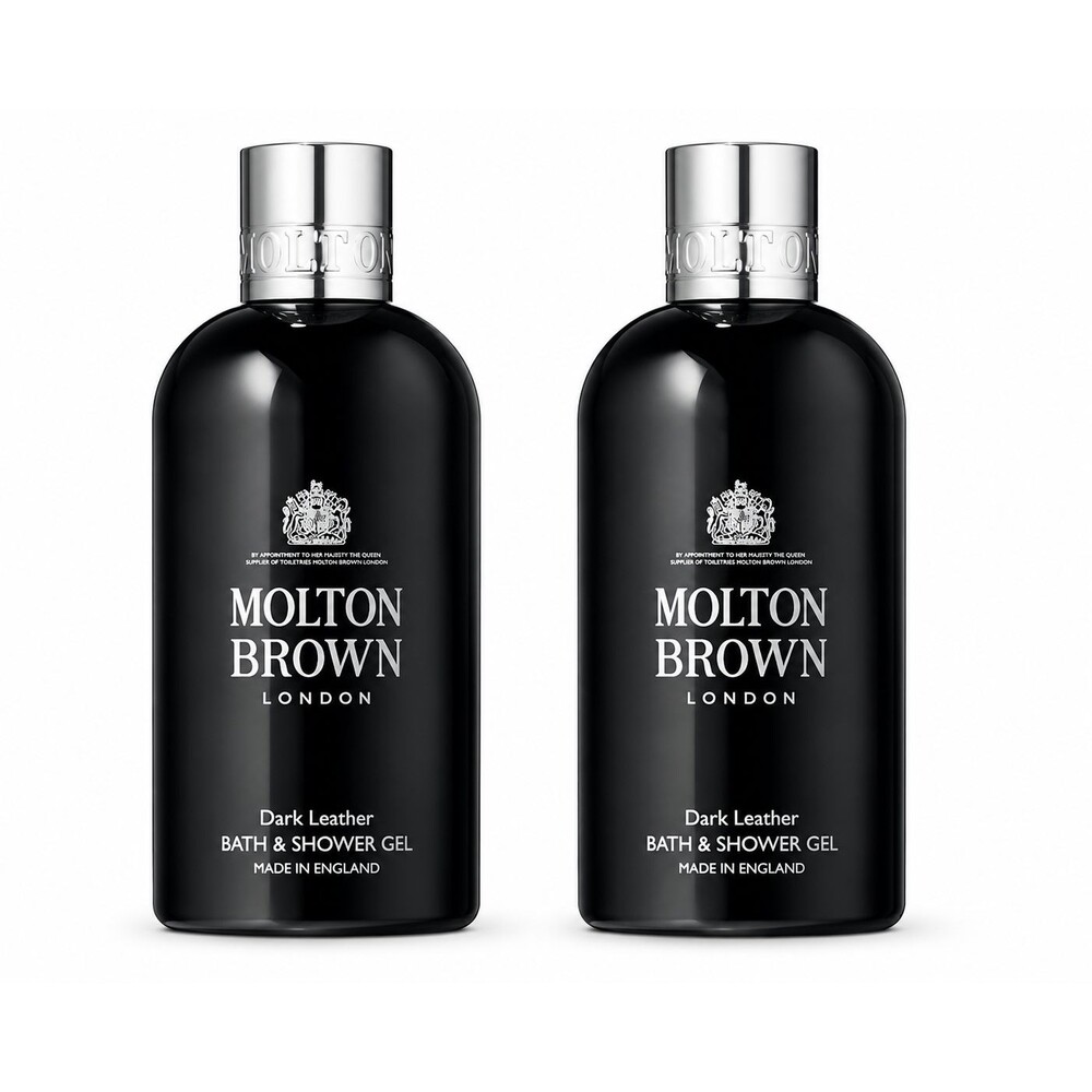 Molton Brown Dark Leather Bath & Shower Gel 10 oz 300ml 2 Pack NEW